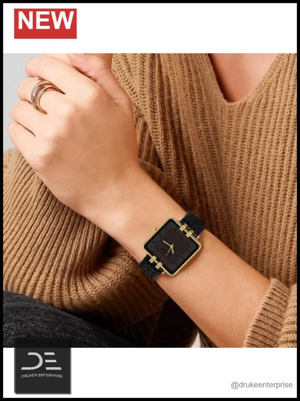 Women's Leather Strap Square Watch Classic Casual Fashion